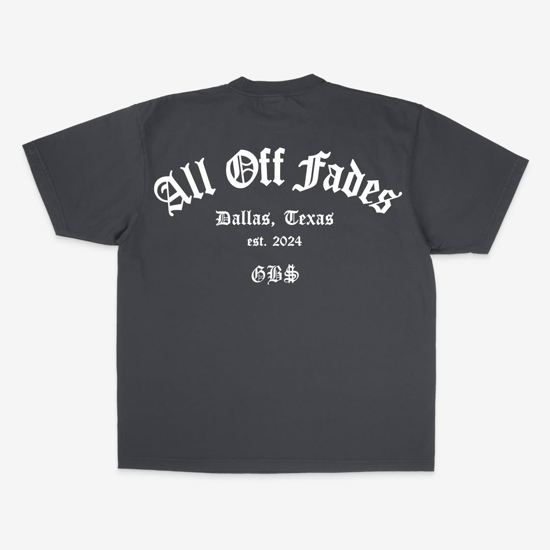GB$ "ALL OFF FADEZ" HEAVYWEIGHT TEE - GREY