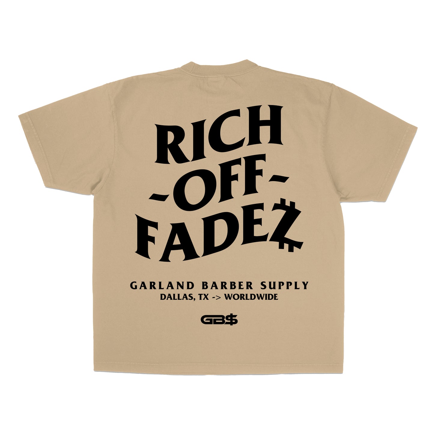 GB$ "RICH OFF FADEZ" HEAVYWEIGHT TEE - OATMEAL